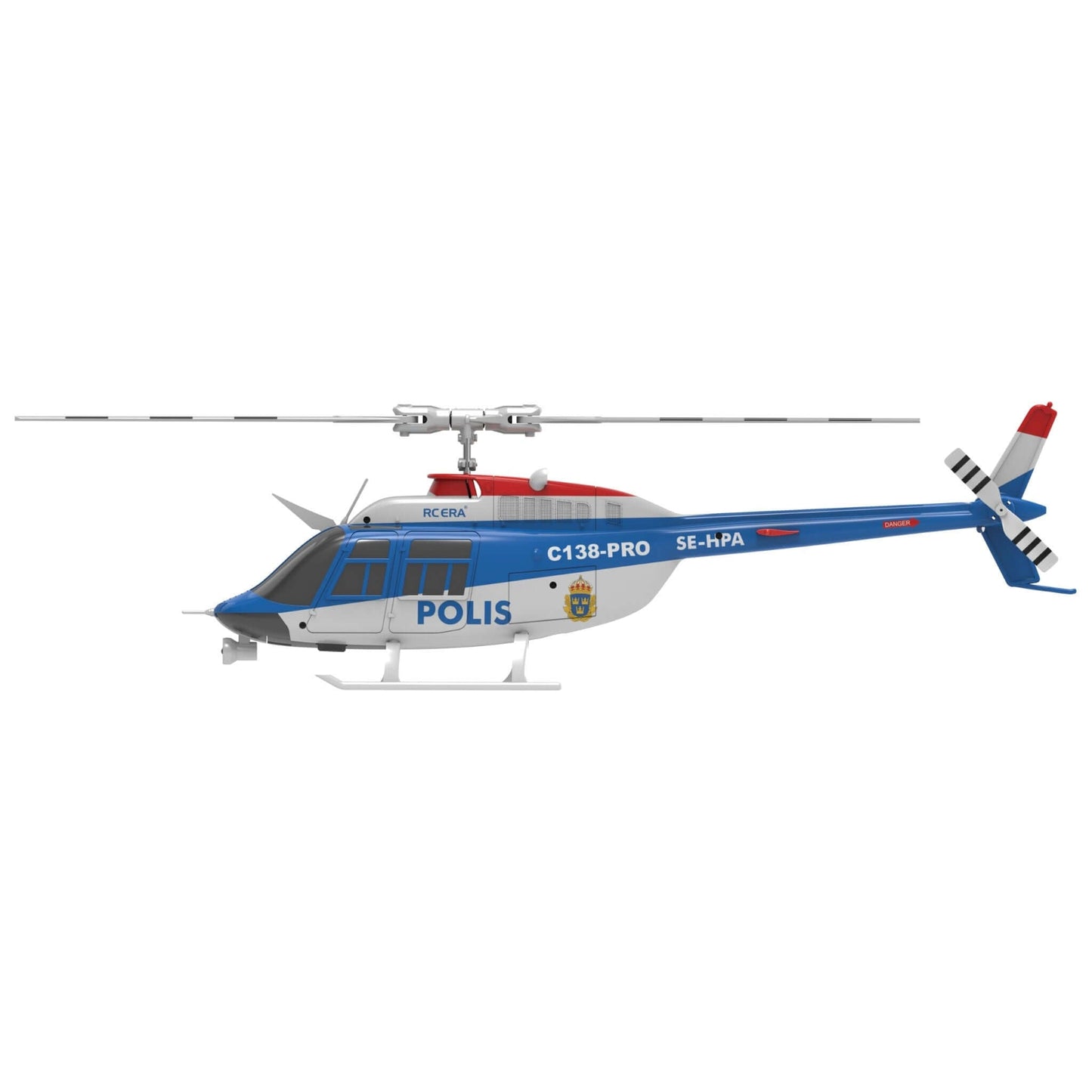 RC ERA C138 PRO 6CH Brushless Police RC Helicopter with Optical Flow & LED Lights
