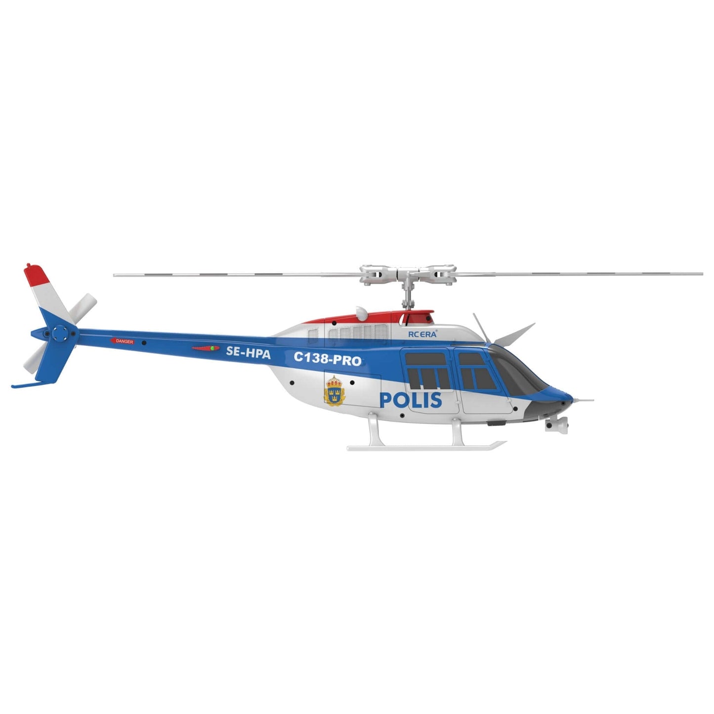 RC ERA C138 PRO 6CH Brushless Police RC Helicopter with Optical Flow & LED Lights