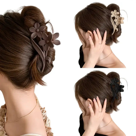 3pc Bohemian Style Resin Flower Hair Claw Clip