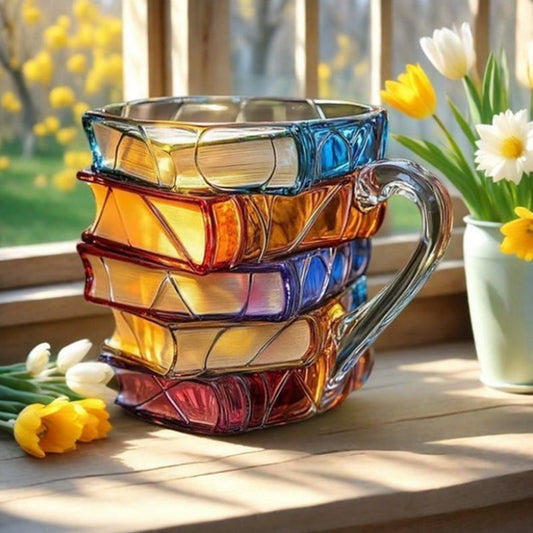 Unique Painted Book Coffee Cup