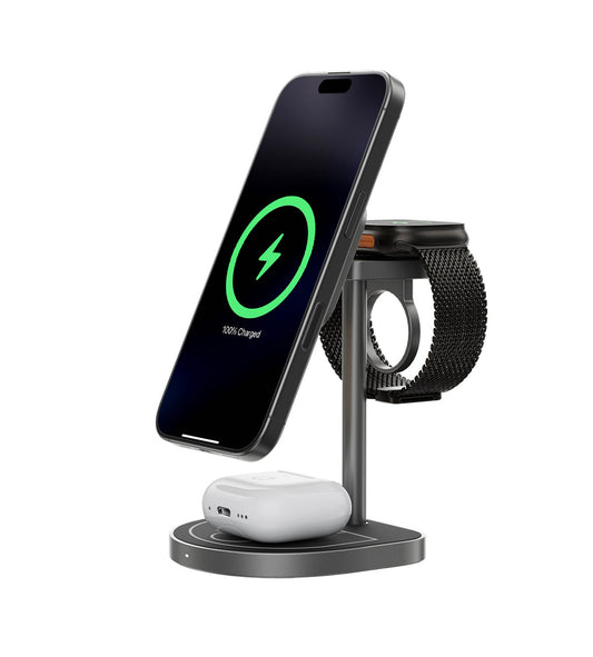 3-Point Power Creative 3-in-1 MagSafe Charging Stand - Black