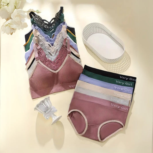 (Pack of 6) Women's  Bra Panty Lingerie Set for Girl's Combo  | L-24
