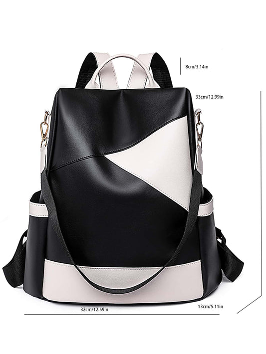 Fashionable Women's Anti-Theft Multicolor Travel Backpack With Lar ge Capacity, Suitable For School And Street Style Portable, Classic, CasualFor Te en Girls Women College Students, Rookies & White-Collar Workers Outdoors,