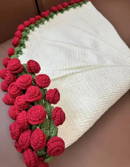 Crotchet Flower Bouquet Blanket HandKnitted