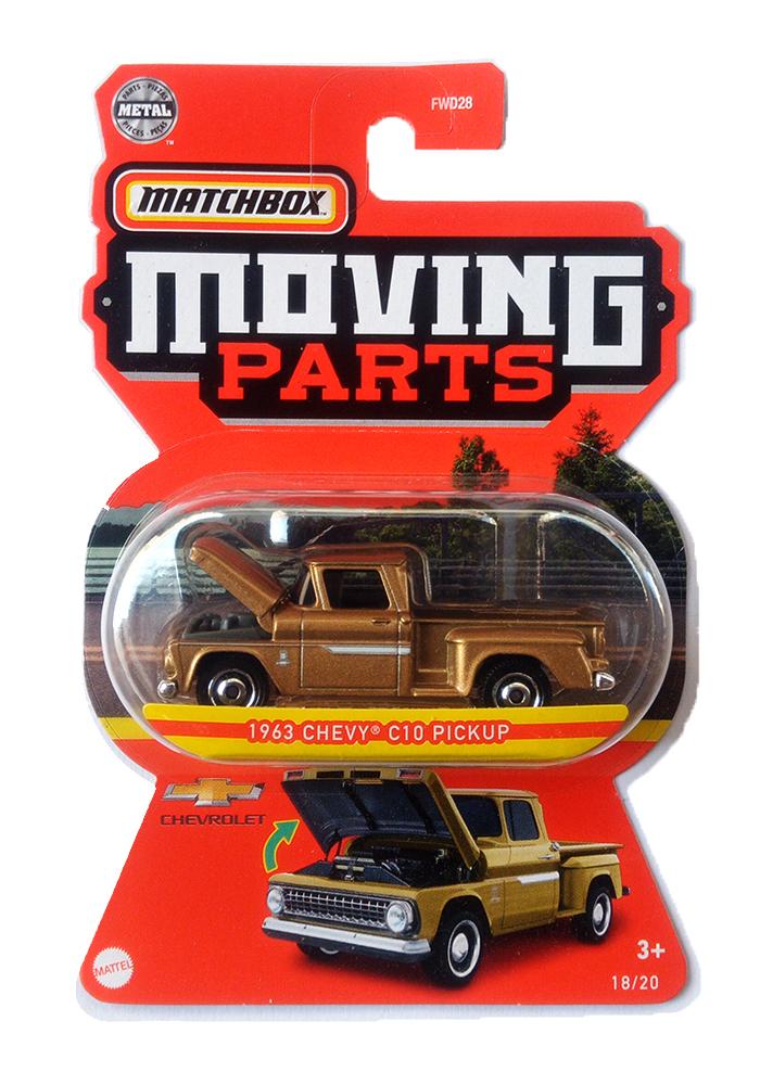 EXCLUSIVES Matchbox Moving Parts 1963 Chevy C10 Pickup - Gold - 2020 Card