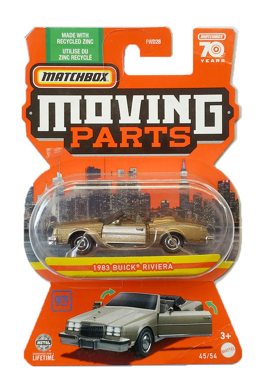 EXCLUSIVES Matchbox Moving Parts 1983 Buick Riviera - Brown - 2023 Card