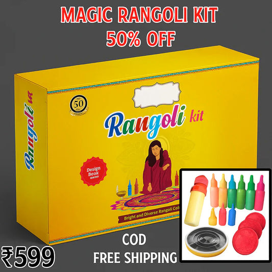Rangoli Making Kit Includes Magic Tool (4 inch) Random Design