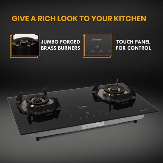 2 Burner Auto Hob with Touch Panel Glass