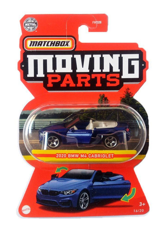 EXCLUSIVES Matchbox Moving Parts 2020 BMW M4 Cabriolet - Purple - 2020 Card