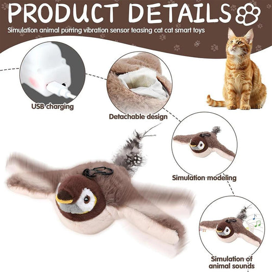 FlappingPaws™ Interactive Chirping Bird Toy for Pets