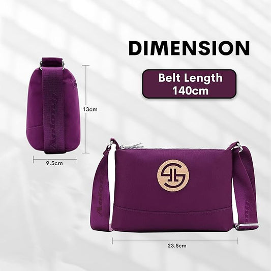 Vegan Leather Crossbody Bag with Adjustable Strap & Large Capacity & Simple Style Shoulder Purse for Ladies