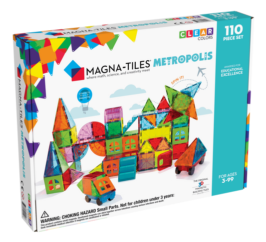 Metropolis Clear Colors 110-Piece Set | Magna-Tiles®