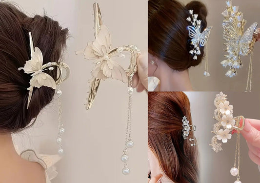 3pc Large Claw Hair Clip – Ancient Chinese Style Ponytail Holder