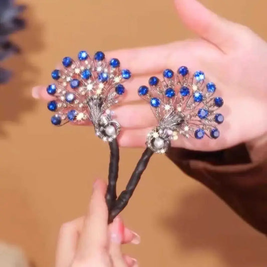 3pcs set of high-end elegant retro peacock hair clip (pack of 3)