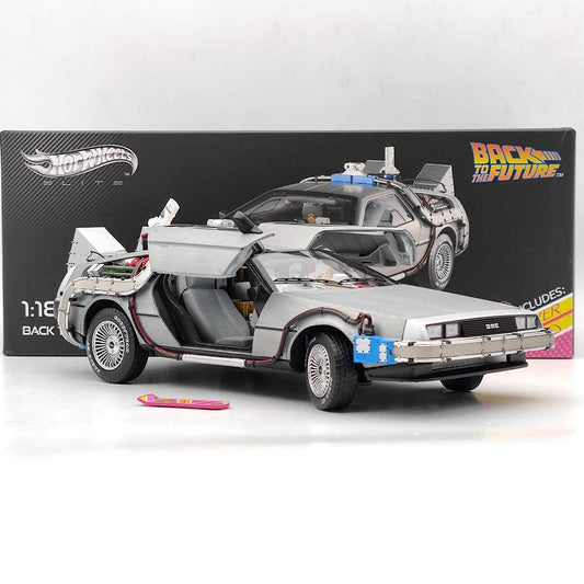 Hot Wheels 1/18 Elite Back To The Future Time Machine BCJ97 Diecast Model Car Collection Auto Gift In stock