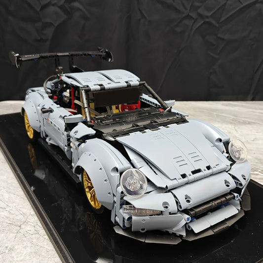 Blue Lowrider Sports Car Building Blocks Set