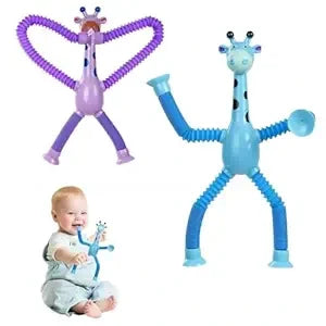 StretchyGiraffe™ – Sensory Suction Toy | Pull, Pop & Play | Soothes, Stimulates & Strengthens