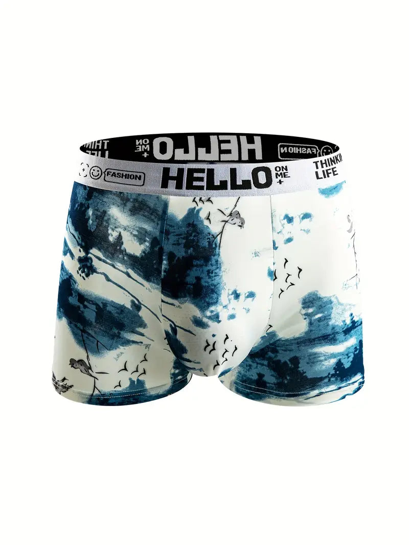 Men's Trendy Graphic Boxer Briefs (Pack Of 4)
