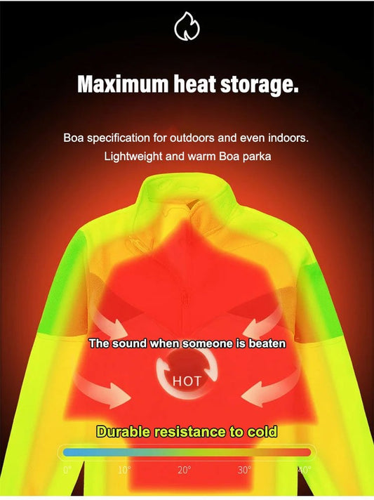 Windproof Fleece Padded Jacket for Men