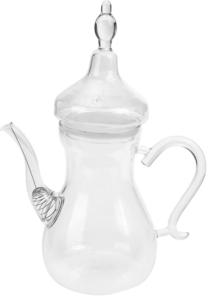 Alipis Turkish Arabic Teapot Glass Tea Pot 1000ml Loose Leaf Warmer Iced Tea Maker Brewer Tea Kettle for Blooming Loose Leaf Tea Pot