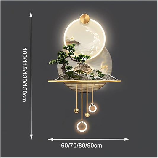 Zfmnoyev 3D Wall Art Decor with LED Light