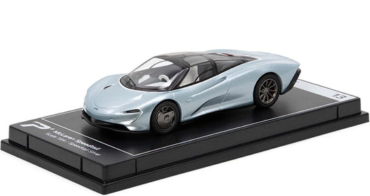 PosterCars 1:64 McLaren Speedtail – Speedtail Silver – Acrylic Box | Hypercar League Collection #13