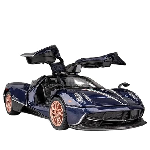 Collectible Blue Pagani Huayra Dinastia Toy Vehicle Pull Back Die-Cast Car Model with Lights and Sounds