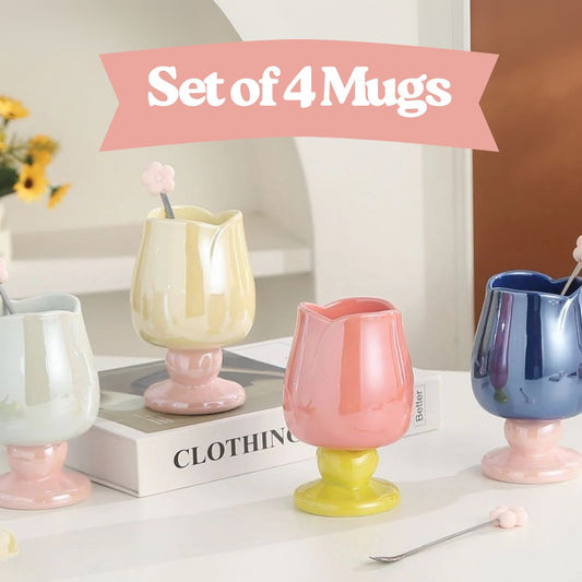 Ceramic Tulip Mug Set™️ - Set of 4 Mugs