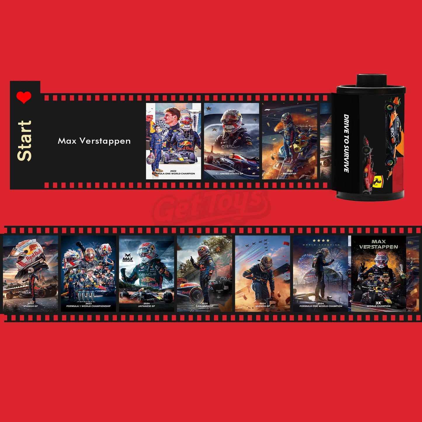 [Souvenir] Max Verstappen F1 Film Roll - Red Bull Racing Collectible(10 Frames)