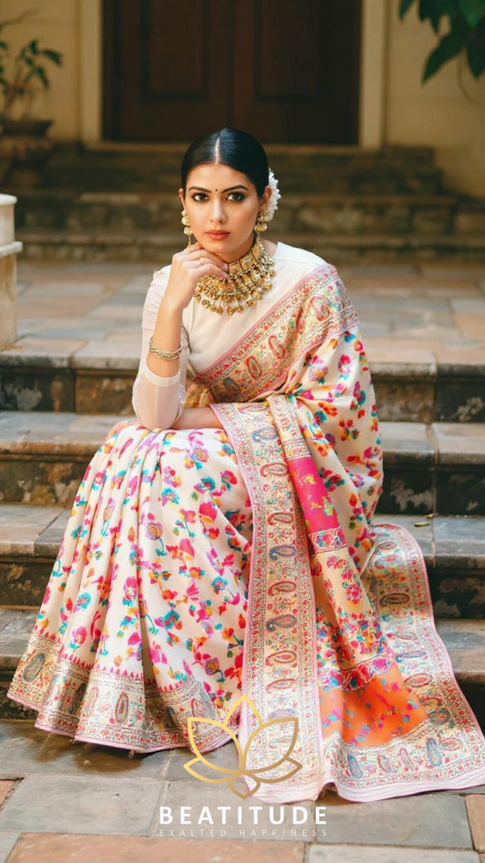 Multi-Color Kashmiri Weaving Soft Modal Silk Saree