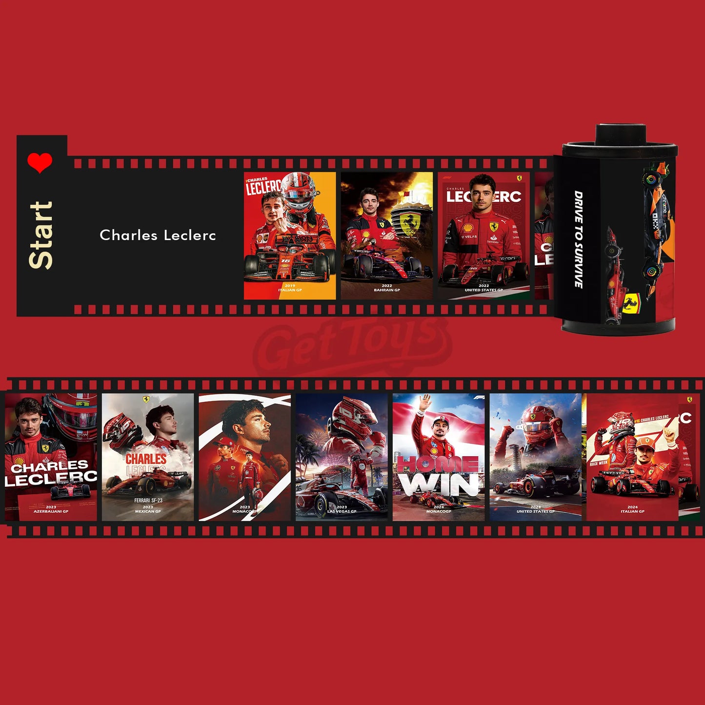 [Souvenir] Charles Leclerc F1 Film Roll - Ferrari Collectible(10 Frames)