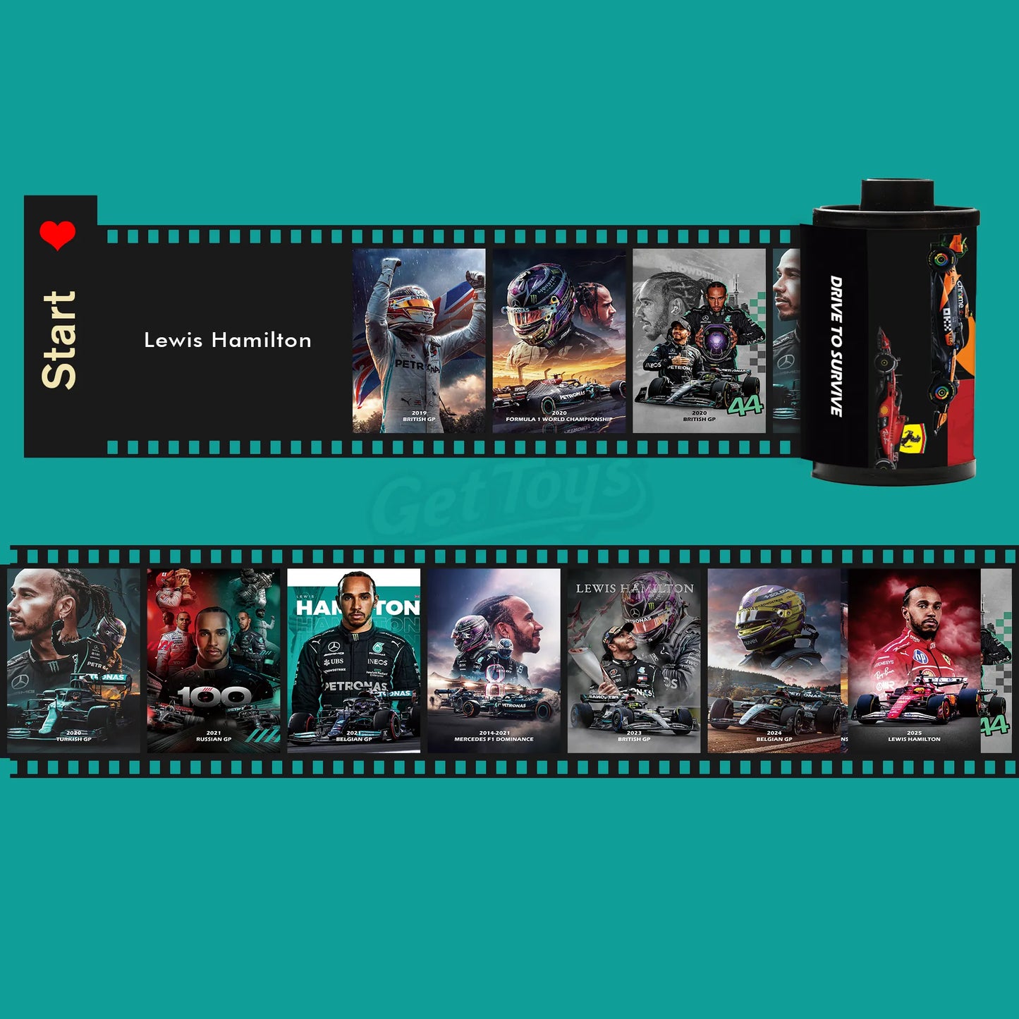 [Souvenir] Lewis Hamilton F1 Film Roll – Mercedes Collectible(10 Frames)