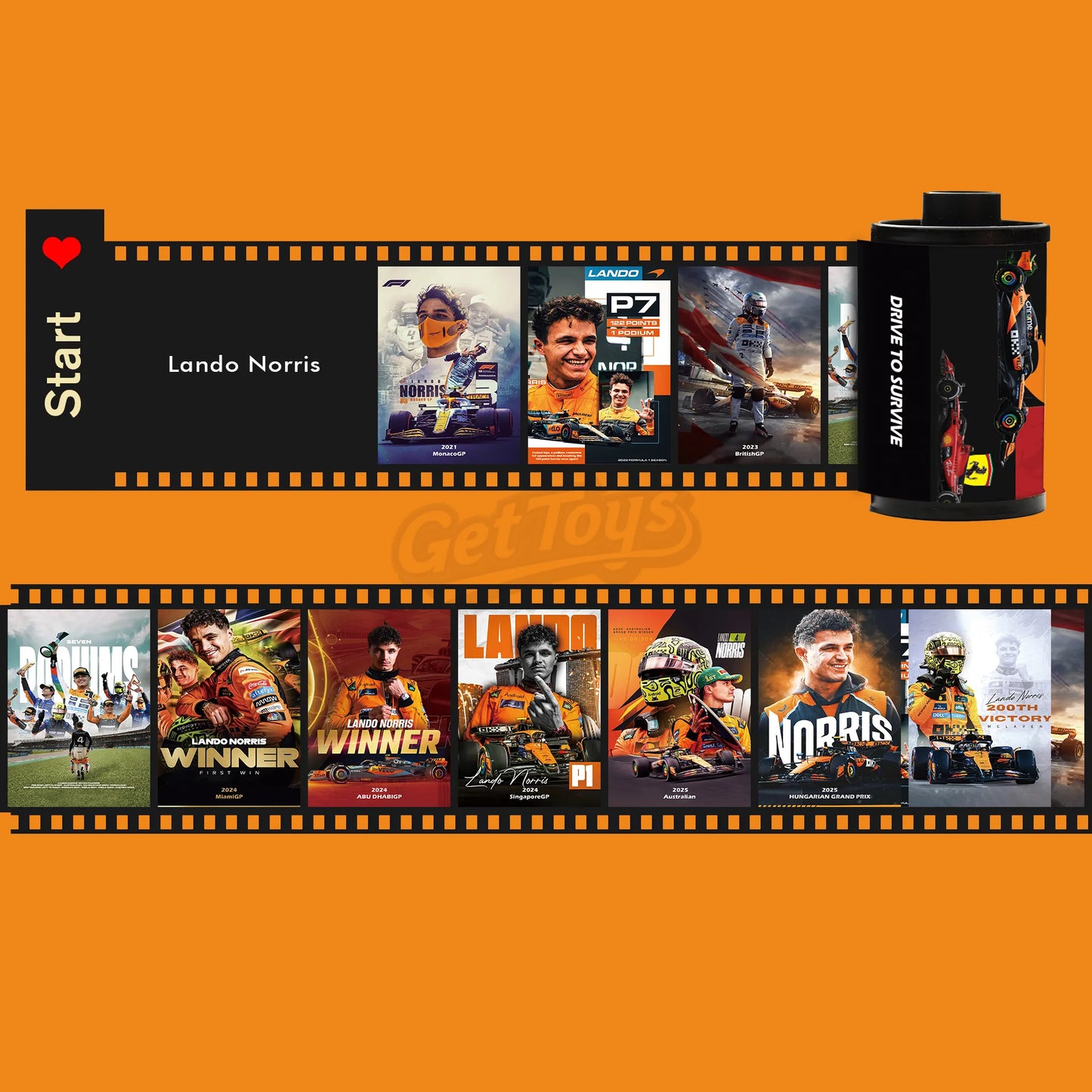 [Souvenir] Lando Norris F1 Film Roll – McLaren Racing Collectible(10 Frames)