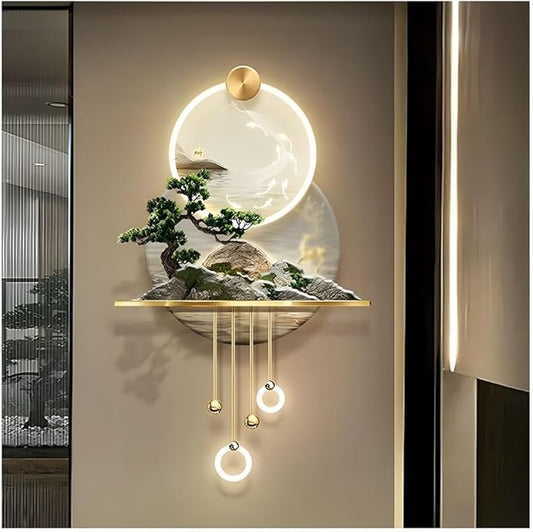 Zfmnoyev 3D Wall Art Decor with LED Light