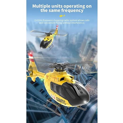 RC Helicopter, YU Xiang F06 1/36 Scale EC-135 2.4G 6CH RC Direct-Drive Brushless Helicopter