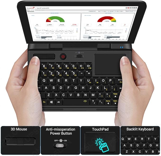 GPD Micro PC Mini Laptop [256GB M.2 SSD Version] Industrial 6 Inch [Latest Update HW CPU Celeron N4120 Processor] Portable Laptop Notebook OS Win 10 Pro, Ubuntu Mate 18.10, 8GB RAM