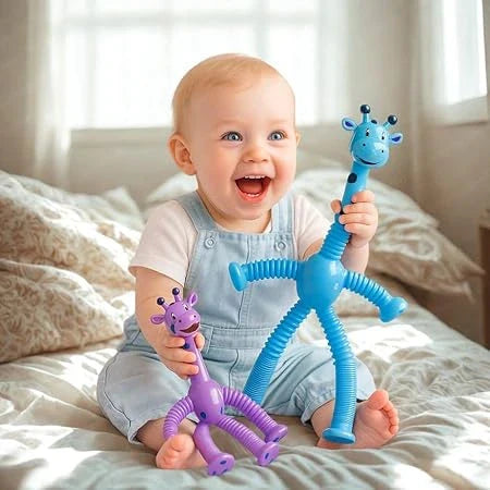 StretchyGiraffe™ – Sensory Suction Toy | Pull, Pop & Play | Soothes, Stimulates & Strengthens