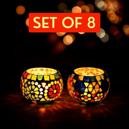 Handmade Mosaic Candle Holder™️ - Set of 8