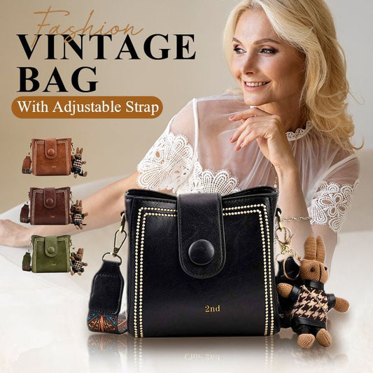 🎁LAST DAY SALE👜Vintage Fashion Bag with Adjustable Wider Shoulder Strap