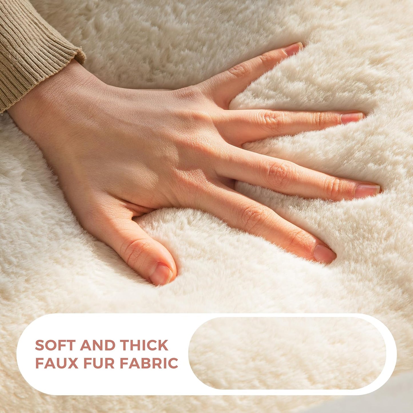 Oversized Plush Bean Bag Chair with Pillows, Cozy Faux Fur Floor Sofa for Adults, Comfy Lounge Seating for Bedroom and Living Room