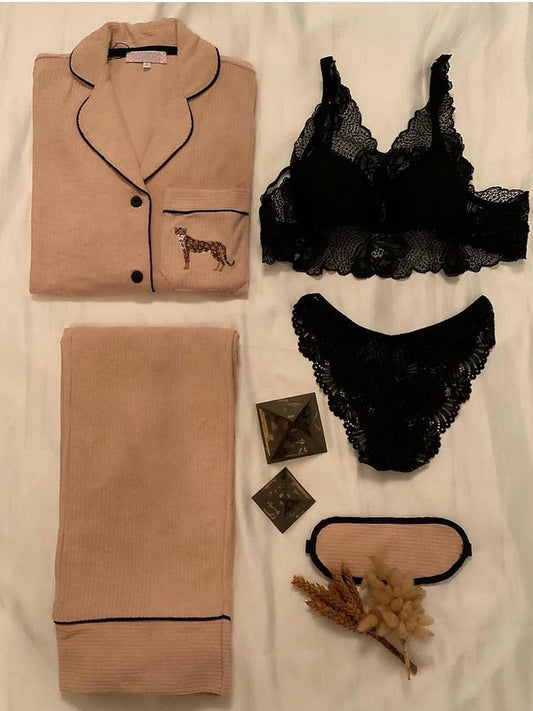 Soft Love Night Suit & Bra Penty Set Combo