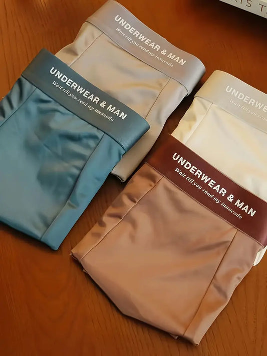 4pcs Men'S Boxer Briefs - Ice Sliky