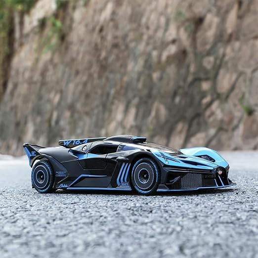124 Diecast Bugatti Bolide Metal Pull Back Car with 6 Openable Doors & Sound Light Toy