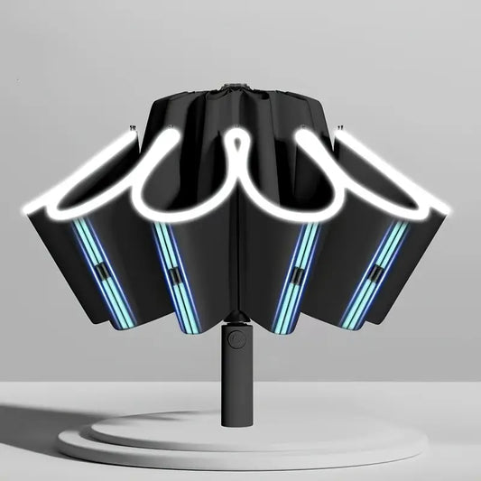 Premium Reverse Auto Umbrella with Double Skeleton & Night Reflector