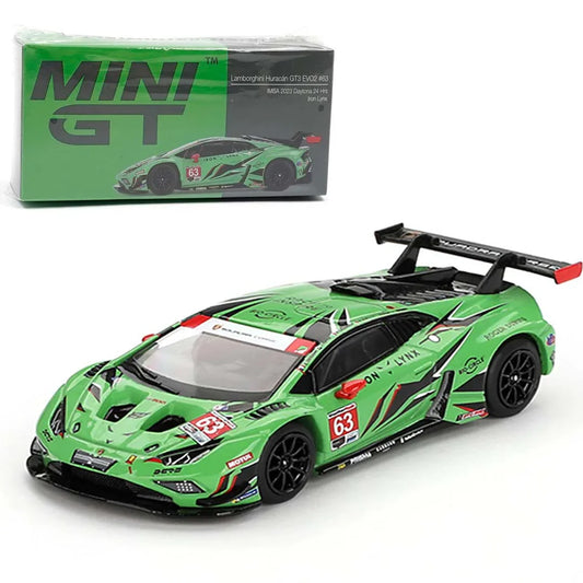 Mini GT Lamborghini Code 813 Huracan GT3 EVO2 #63 Iron Lynx IMSA 2023 Daytona 24 Hrs LHD