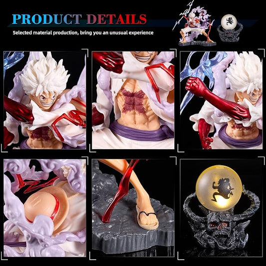 OFAY Luffy Action Figure, 9.5 Inch PVC Gear 5 Model