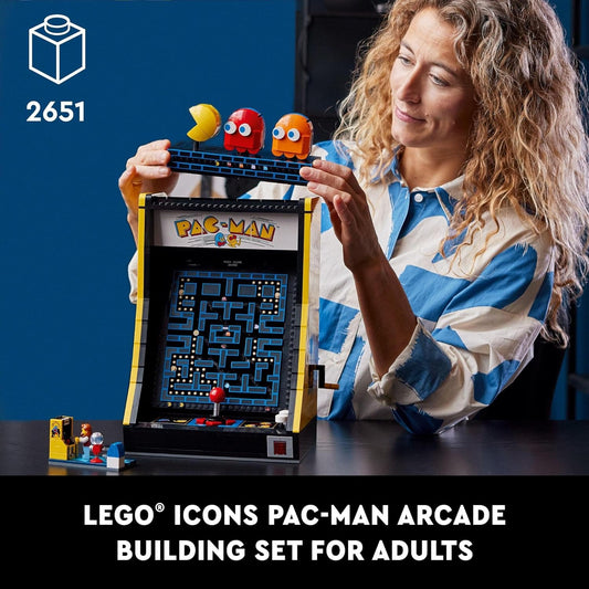 PAC-MAN Arcade Game, Model Kit for Adults to Build Game Machine with Characters 10323 Icons