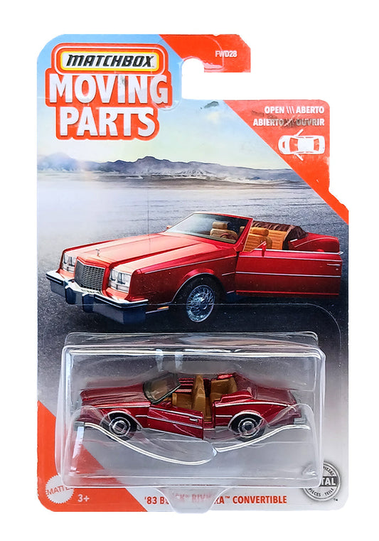 EXCLUSIVES Matchbox Moving Parts 1'83 Buick Riviera Convertible - Red - 2019 Card