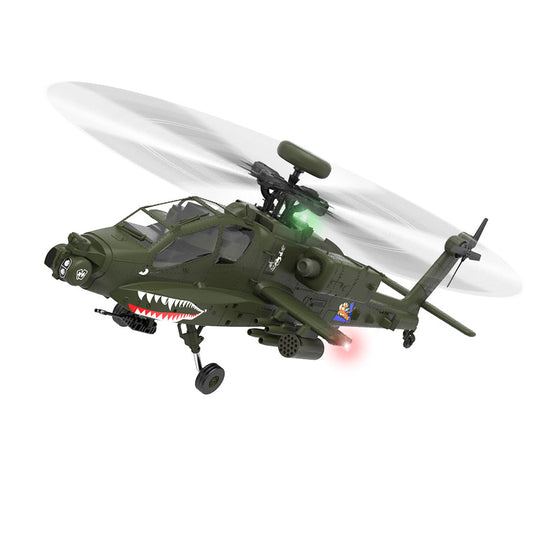 YU XIANG F11 AH64 Apache RC Helicopter 1/32 Ratio 2.4G Remote-controlled Dual-axis Co-drive without Ailerons 6G/3D Stunt Military Model