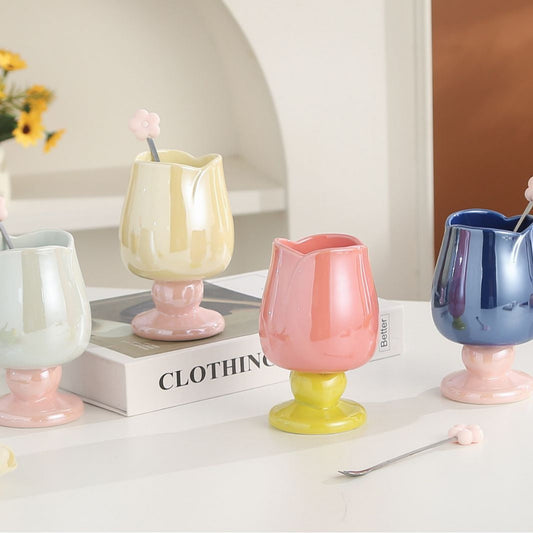 Ceramic Tulip Mug Set™️ - Set of 4 Mugs